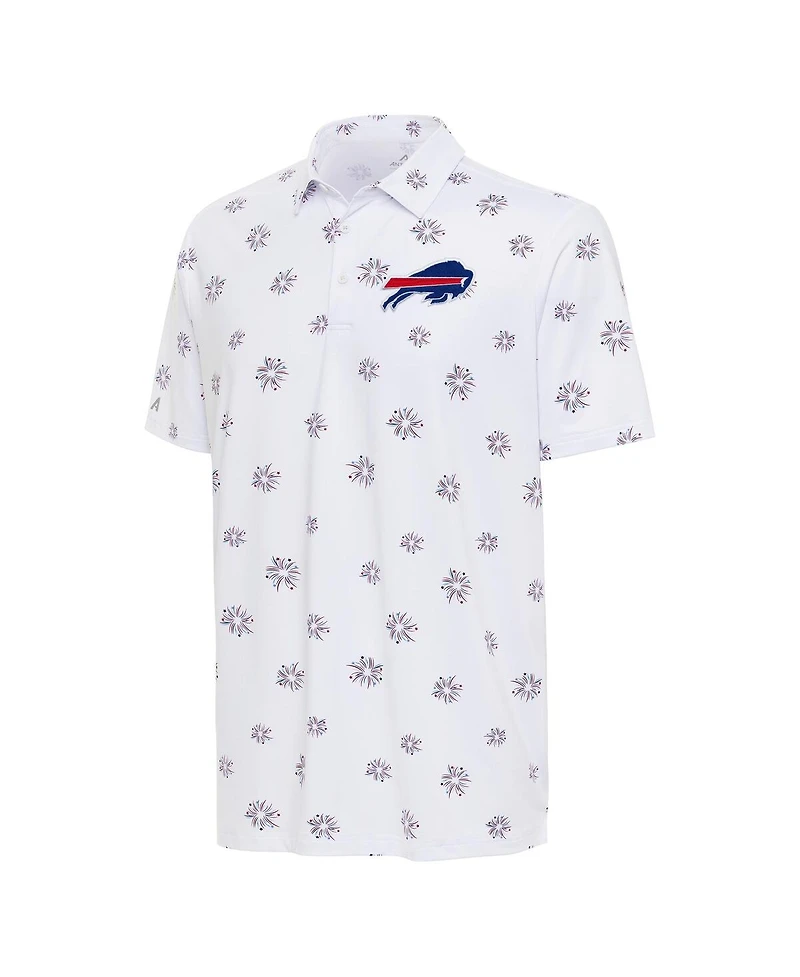 Antigua Men's White Buffalo Bills Fireworks Polo