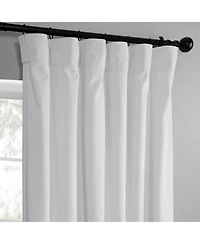 Half Price Drapes White Simply Velvet Room Darkening Curtain Pair (2 Panels