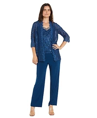R & M Richards Plus Size Embellished Jacket, Sleeveless Top and Pants Set