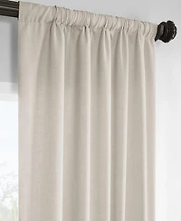 Half Price Drapes Parchment Cream Italian Faux Linen Room Darkening Curtain