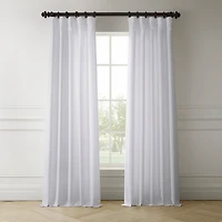 Half Price Drapes Dove White Italian Faux Linen Room Darkening Curtain