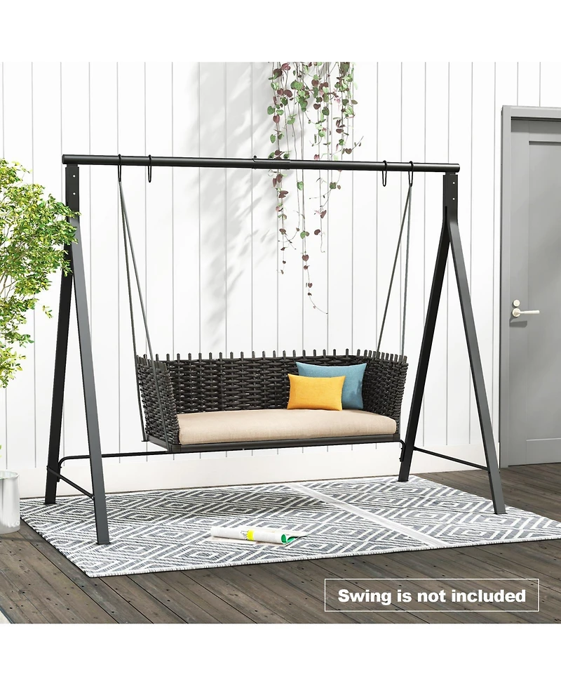 Skonyon Patio Metal Swing Stand with A-Shaped Structure-Black