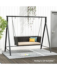Skonyon Patio Metal Swing Stand with A-Shaped Structure-Black