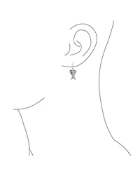 Bling Jewelry Heart Guardian Angel Wing Pendant Necklace and Dangle Earrings Set Silver