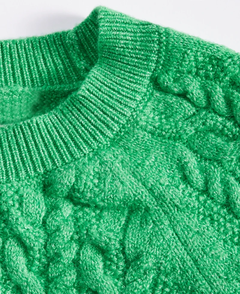 On 34th Women's Cozy Cable-Knit Crewneck Sweater, Created for Macy's