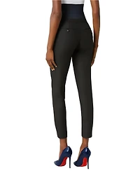 Marion Maternity Slim Leg Overbelly Dress Pants Black Italian Stretch Suiting Fabric