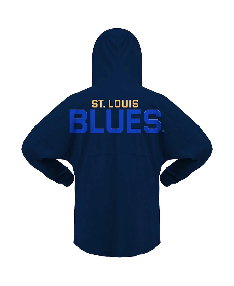 Fanatics Men's and Women's Navy St. Louis Blues Jersey Lace-Up V-Neck Long Sleeve Hoodie T-Shirt