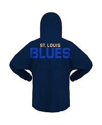 Fanatics Men's and Women's Navy St. Louis Blues Jersey Lace-Up V-Neck Long Sleeve Hoodie T-Shirt