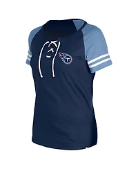 New Era Women's Navy Tennessee Titans Lace-Up Raglan T-Shirt