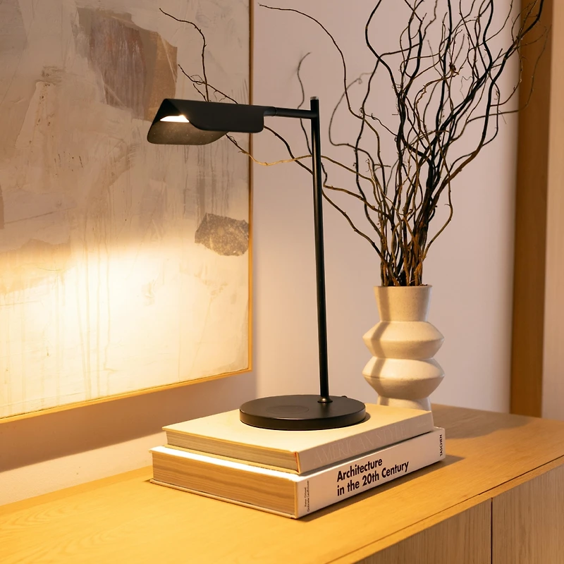 Leaf 16" Industrial Led Desk Lamp with Wireless Charging Pad