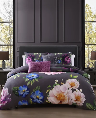 Bebejan Elegant Blossoms Bedding 100% Cotton 5 Piece Queen Size Reversible Comforter Set