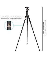 60" Professional Dslr Camera Tripod Monopod w/ Ball Head Pocket Travel Aluminum 60"