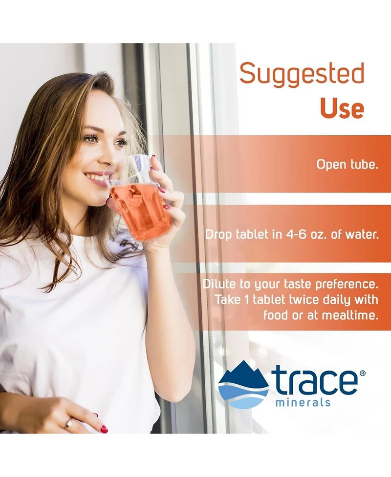 Trace Minerals | Magnesium Effervescent Tablets| No Allergies | Non-gmo, Gluten Free, Sugar-Free, Third Party Tested | Orange | 8 Tubes Contain 10 Tab