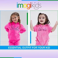 Barbie Toddler Girls Velour Matching Family Zip Up Hoodie & Pants Outfit Set Adult