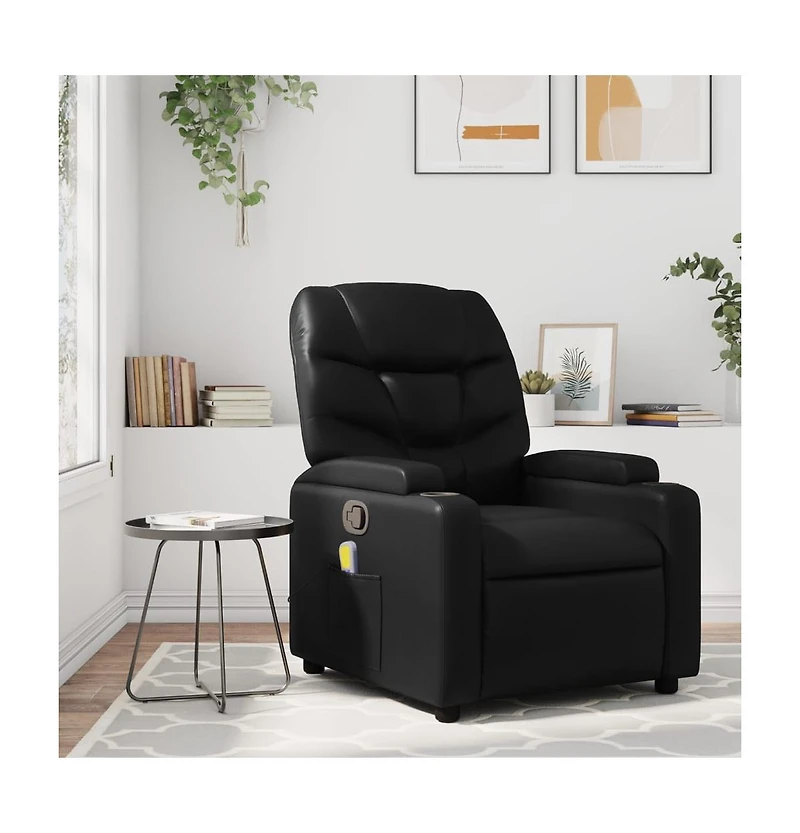vidaXL Massage Recliner Chair Cream Faux Leather