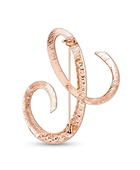 Bling Jewelry Large Statement Abc Pave Crystal Letters Alphabet Initial Scarf Lapel Pin Brooch Rose Gold Plated