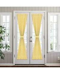 Kate Aurora Plaid Country Farmhouse French Door Curtain Panel With Matching Tieback - 25W x 40L, Yellow