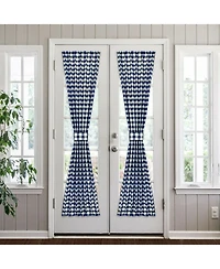 Kate Aurora Plaid Country Farmhouse French Door Curtain Panel With Matching Tieback - 25W x 40L, Yellow