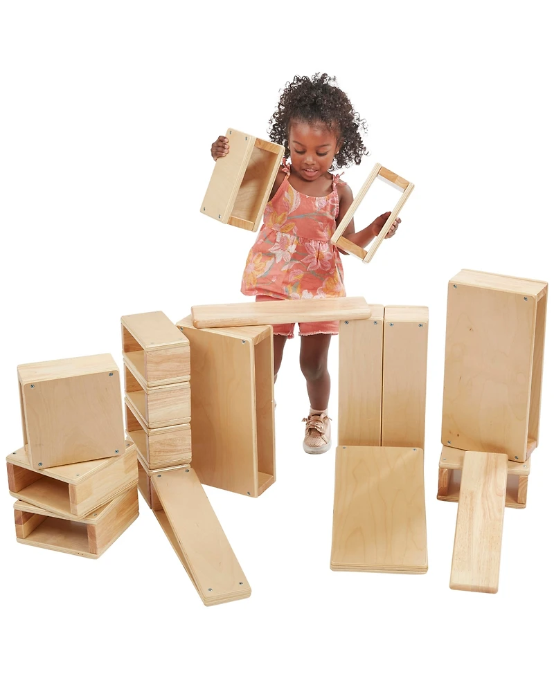 ECR4Kids Hollow Block Set, Natural, 18-Piece