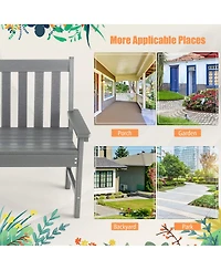 Garden Bench All-Weather Hdpe 2-Person Outdoor for Front Porch Backyard