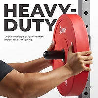 Sunny Health & Fitness Adjustable Weight Plate Storage Rack Attachment Accessory– Fits 1” and 2” Inch Olympic Style Weight Plates