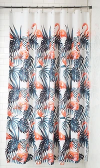 Kate Aurora Tropical Flamingoes Peva Vinyl Eco Friendly Shower Curtain - Standard Size