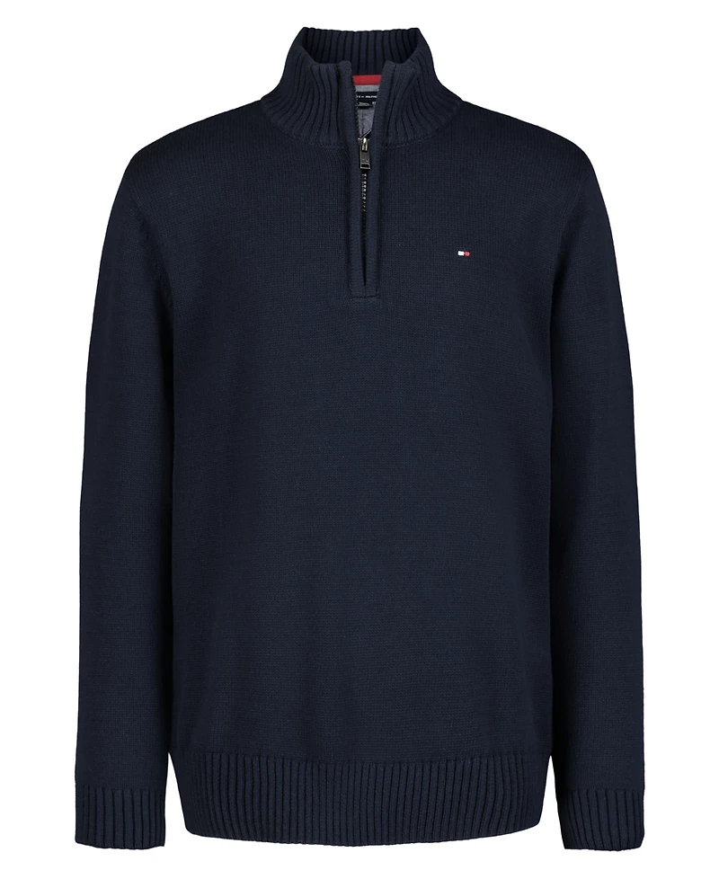 Tommy Hilfiger Big Boys Solid 1/4 Zip Sweater