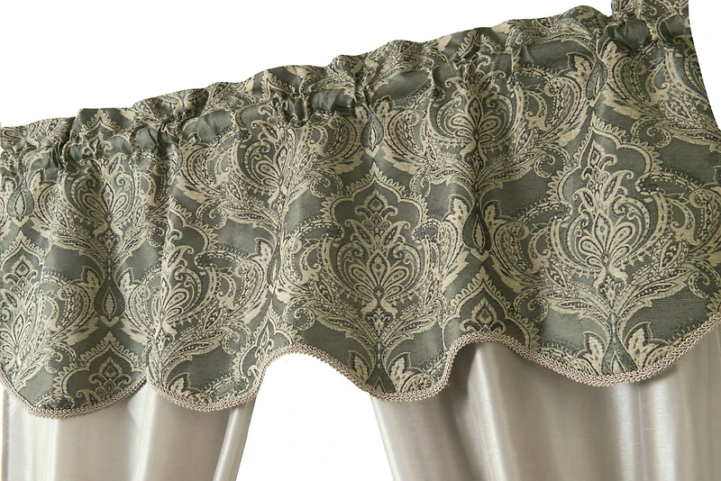 Kate Aurora 5 Piece Sheer Curtain & Valance Set - 52 in. W x 84 L, Brown