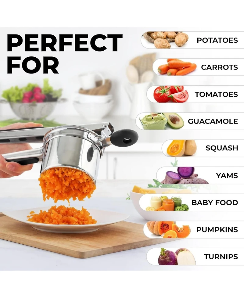Heavy Duty Stainless Steel Large Potato Ricer with Non Slip Handle