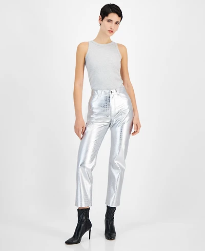 Boss Orange Women's Croc-Embossed Straight Pants