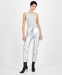 Boss Orange Women's Croc-Embossed Straight Pants