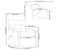 Massage Recliner Chair Light Gray Fabric