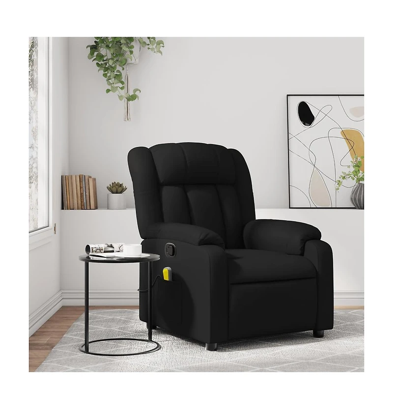 Massage Recliner Chair Black Faux Leather