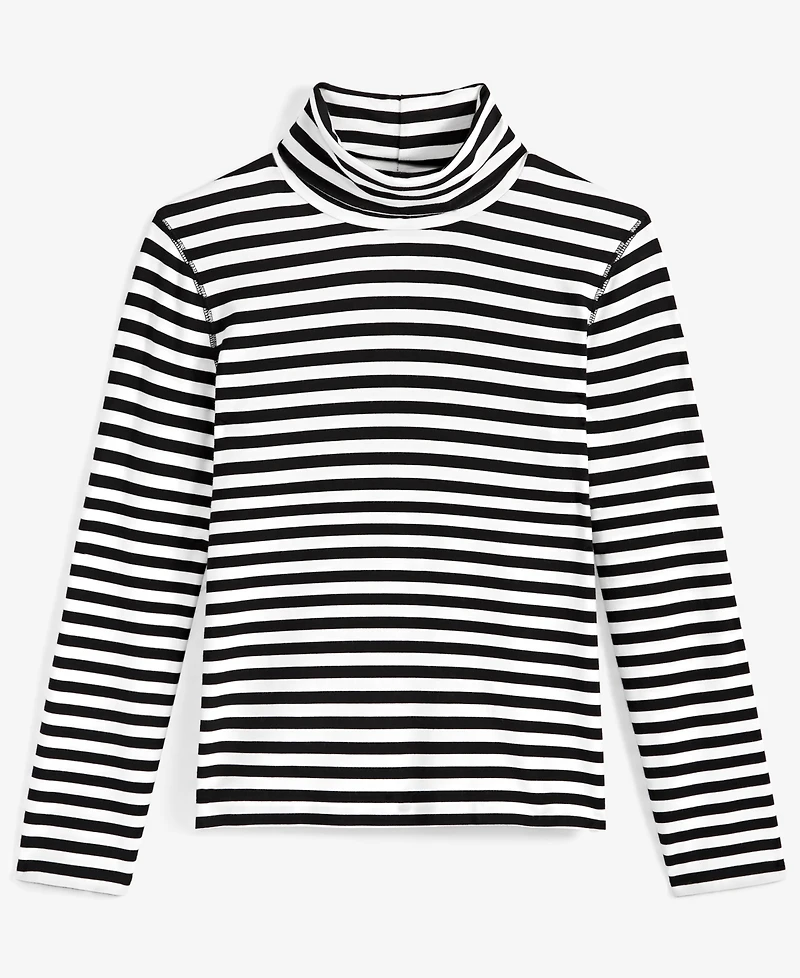 On 34th Women's Every Day Stripe Jersey Turtleneck, Created for Macy's