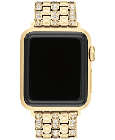 Coach Women's Gold-Tone Stainless Steel with Crystals Apple Watch Strap 38mm, 40mm, 41mm