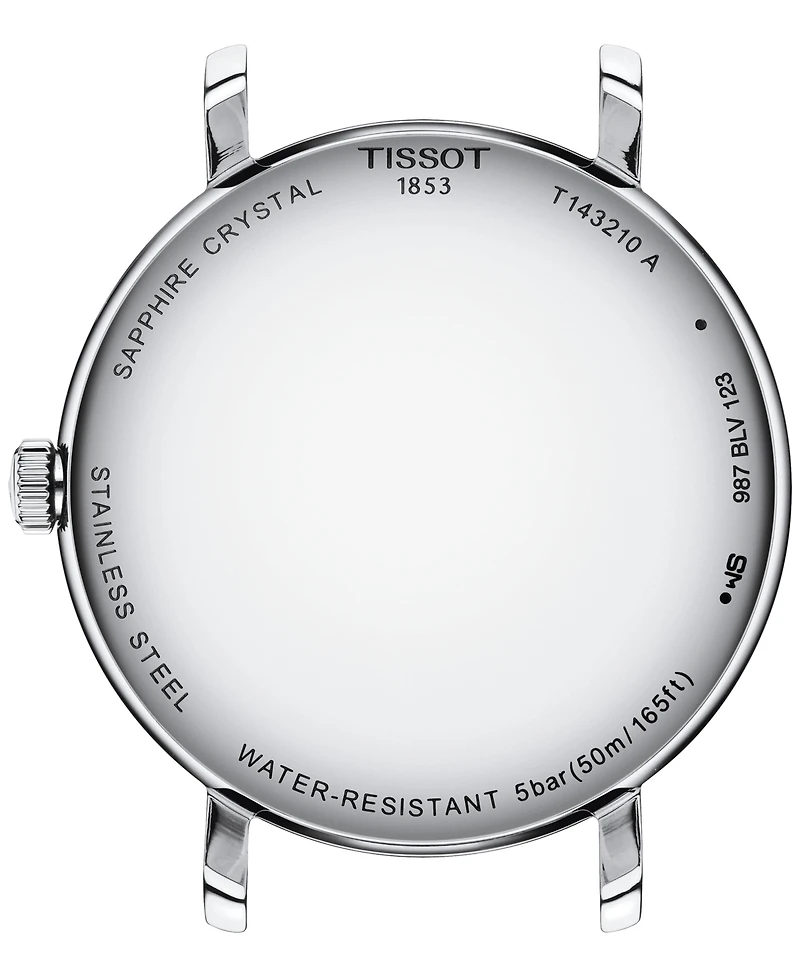 Tissot Women's Swiss Everytime Black Leather Strap Watch 34mm