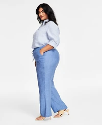 Charter Club Plus 100% Linen Pants, Exclusively at Macy's