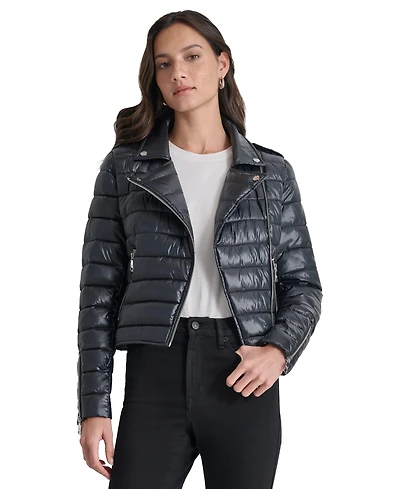 Dkny Jeans Women's Lightweight Zip-Front Puffer Jacket