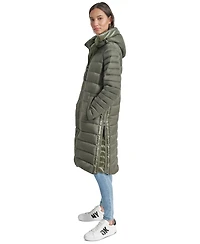 Dkny Jeans Women's Down Quilted Hooded Puffer Coat