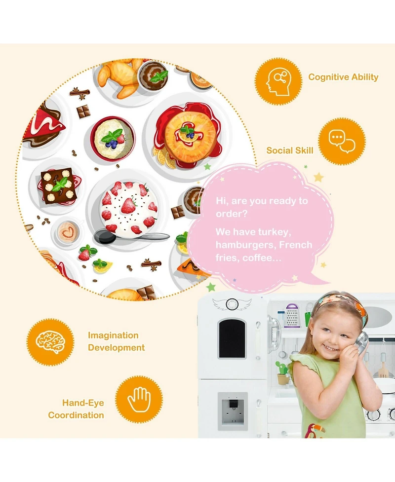Kitchen Pretend Play Cookware Toys for Kids with Water Dispenser