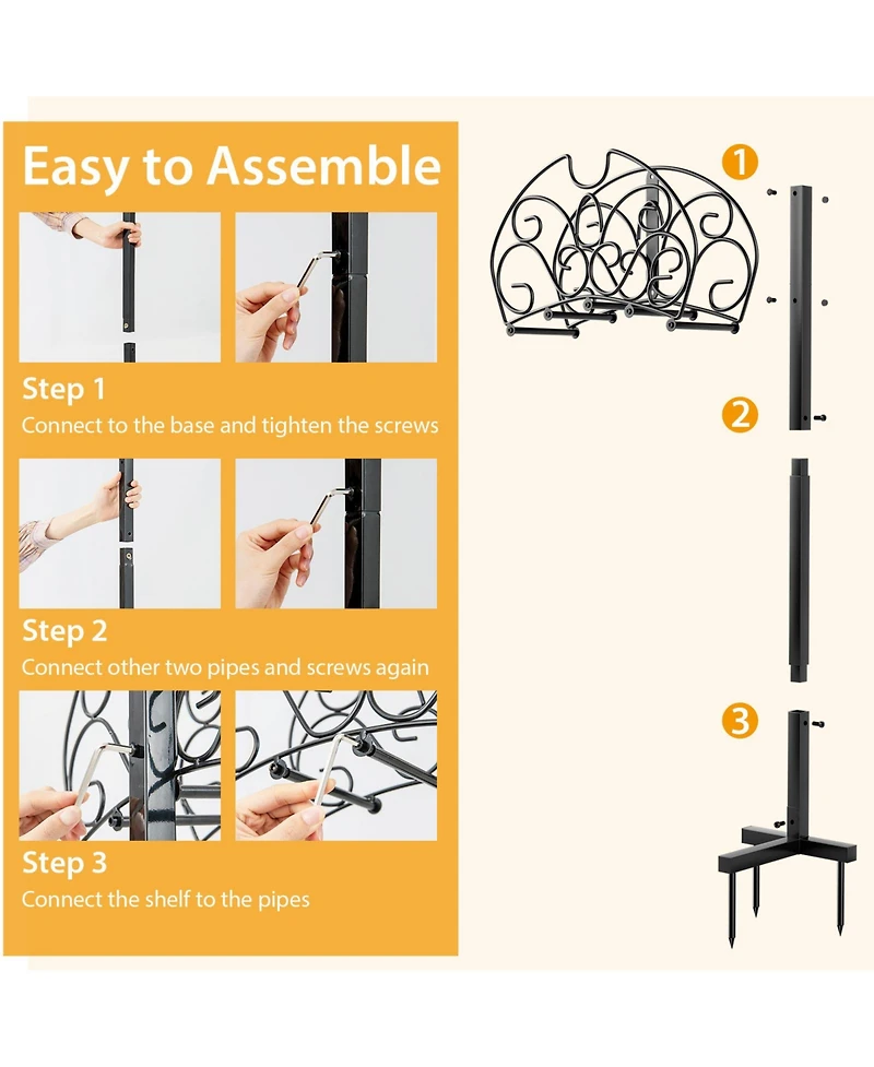 Inolait Detachable Freestanding Hose Holder for Outdoor Yard Garden Lawn