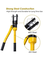 16 Ton Hydraulic Wire Battery Cable Lug Terminal Crimper Crimping Tool Kit w/ 11 Dies