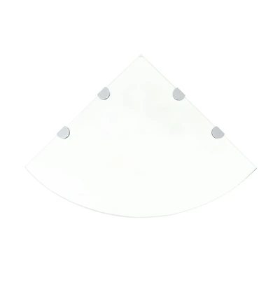 vidaXL Corner Shelf with Chrome Supports Glass Clear 17.7"x17.7"