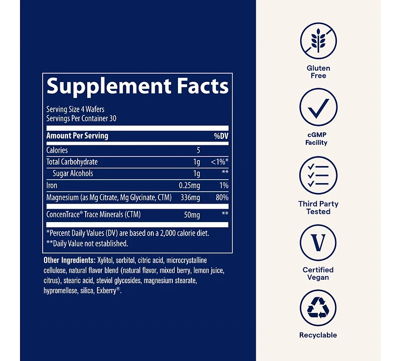 Trace Minerals Magnesium Chewable Supplement for Adults and Kids | from Magnesium Glycinate and Citrate | Sugar Free | Raspberry Lemon | 120 ct, 30 Se