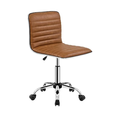 Yaheetech Pu Leather Low Back Swivel Armless Office Chair
