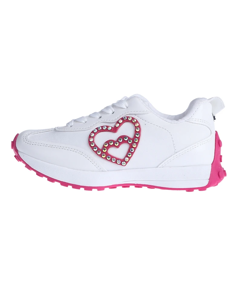 Bebe Little and Big Girls Embellished Heart Patch Jogger Sneaker