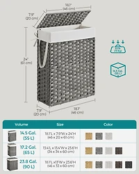 Slickblue Slim Laundry Hamper with Lid Compact and Stylish for Efficient Storage