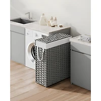 Slickblue Slim Laundry Hamper with Lid Compact and Stylish for Efficient Storage
