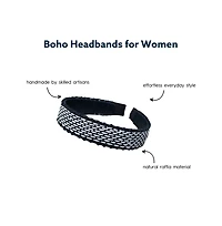 Caroline Two Color Woven Raffia Headband