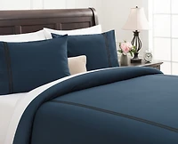 Chanasya Premium Bordered Navy Duvet Comforter Cover Bedding Set Queen Size